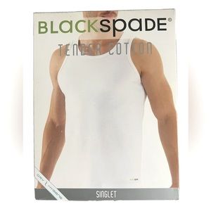 Blackspade Men's Sleek and Stylish Workout Tank Top WHITE 95% Cotton Size 2XL